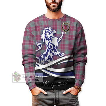 Crawford Ancient Tartan Sweatshirt with Alba Gu Brath Regal Lion Emblem