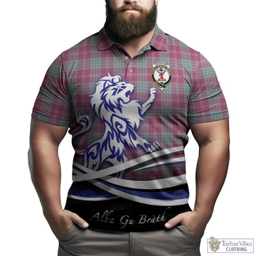 Crawford Ancient Tartan Polo Shirt with Alba Gu Brath Regal Lion Emblem