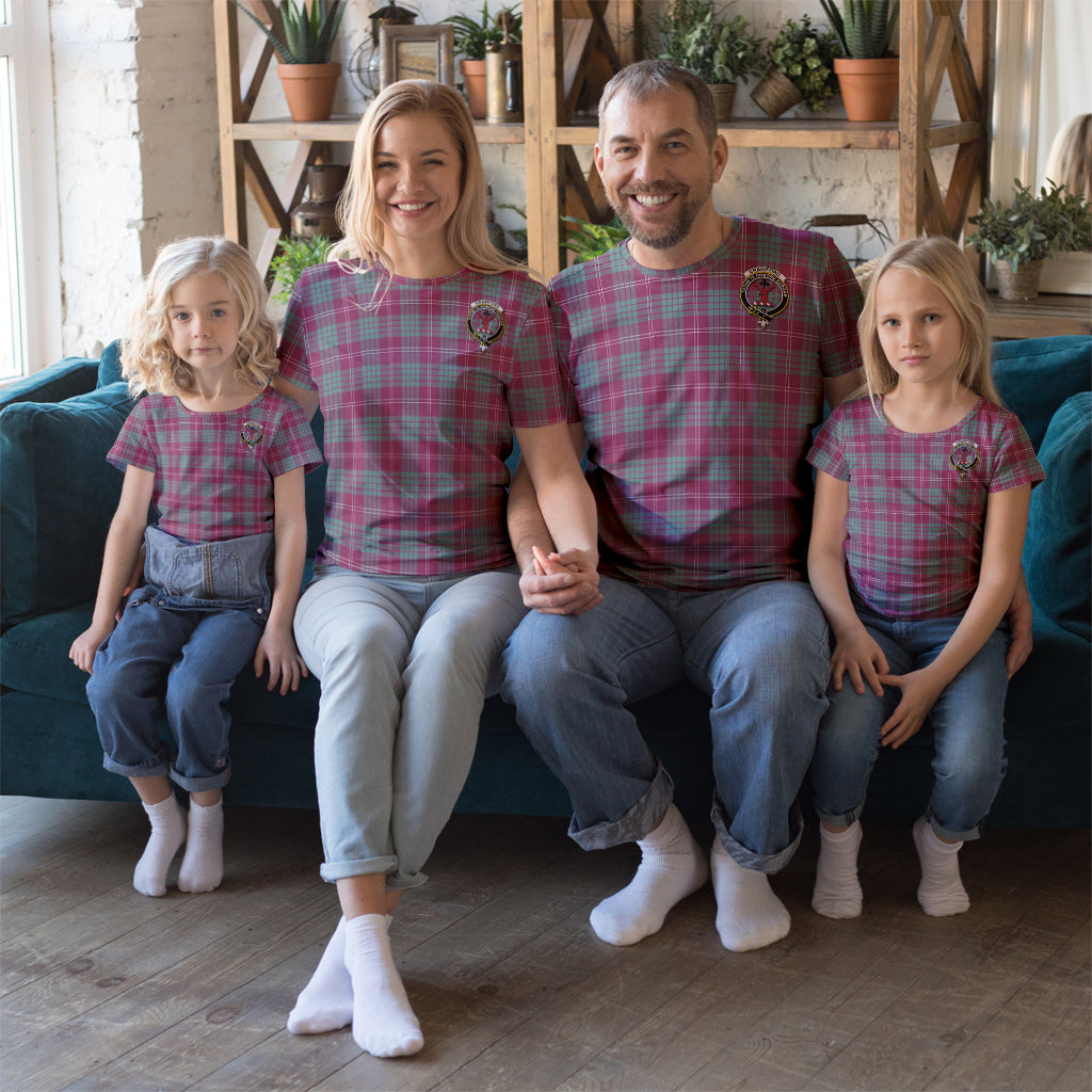 Crawford Ancient Tartan T-Shirt with Family Crest Kid's Shirt - Tartan Vibes Clothing