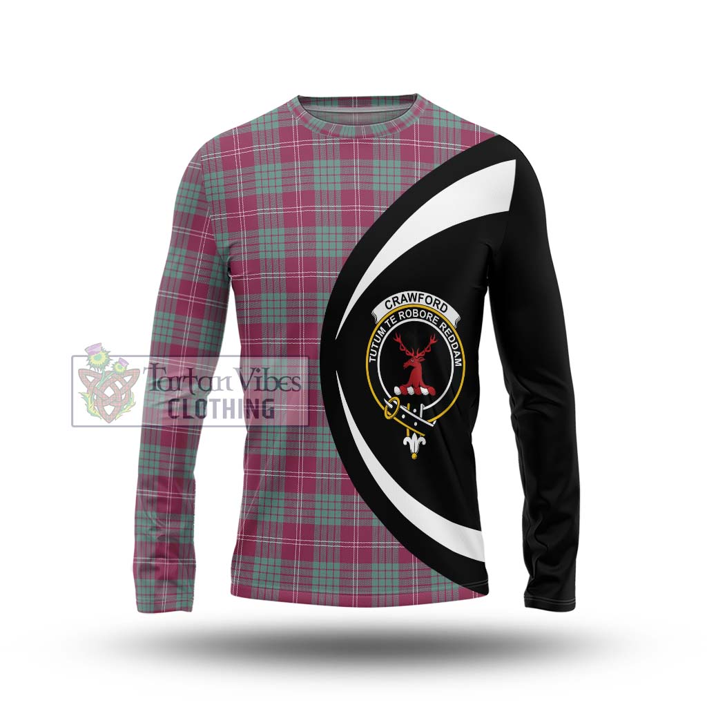 Tartan Vibes Clothing Crawford Ancient Tartan Long Sleeve T-Shirt with Family Crest Circle Style