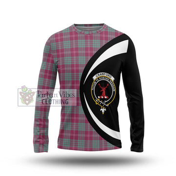 Crawford Ancient Tartan Long Sleeve T-Shirt with Family Crest Circle Style