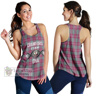 Crawford Ancient Tartan Women's Racerback Tanks with Family Crest DNA In Me Style