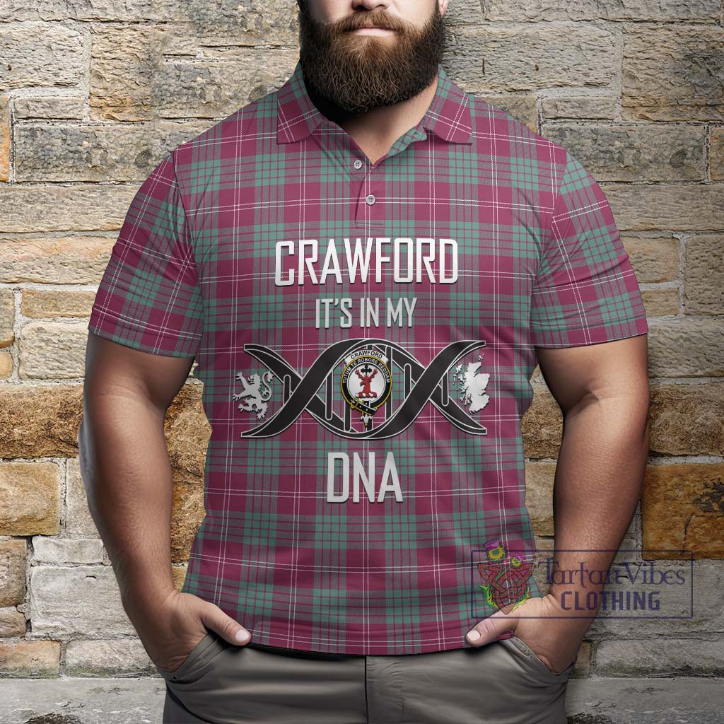 Tartan Vibes Clothing Crawford Ancient Tartan Polo Shirt with Family Crest DNA In Me Style