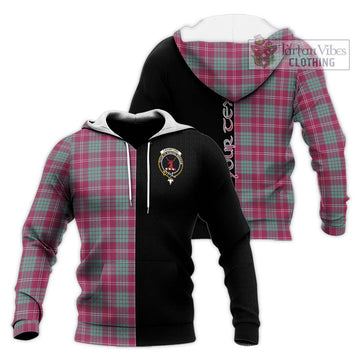 Crawford Ancient Tartan Knitted Hoodie with Family Crest and Half Of Me Style