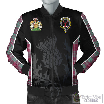 Crawford Ancient Tartan Bomber Jacket with Family Crest and Scottish Thistle Vibes Sport Style