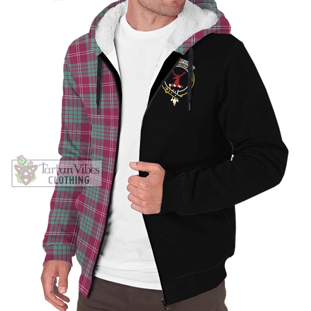 Tartan Vibes Clothing Crawford Ancient Tartan Sherpa Hoodie with Family Crest and Half Of Me Style