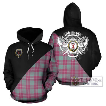 Crawford Ancient Tartan Hoodie with Family Crest and Military Logo Style