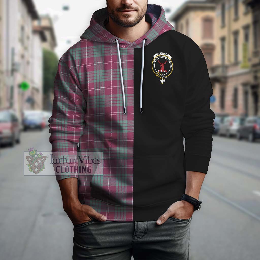 Tartan Vibes Clothing Crawford Ancient Tartan Hoodie with Family Crest and Half Of Me Style