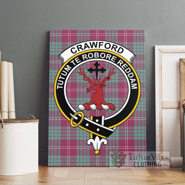 Crawford Ancient Tartan Canvas Print Wall Art with Family Crest