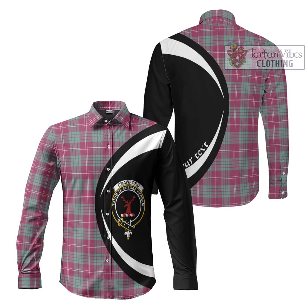 Tartan Vibes Clothing Crawford Ancient Tartan Long Sleeve Button Up with Family Crest Circle Style