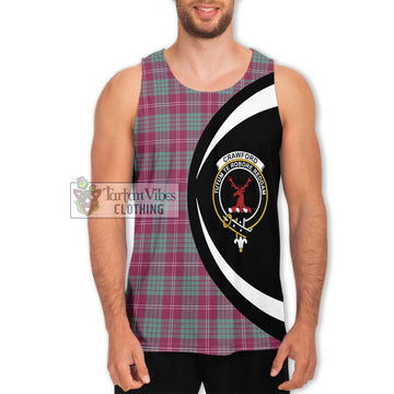 Crawford Ancient Tartan Men's Tank Top with Family Crest Circle Style