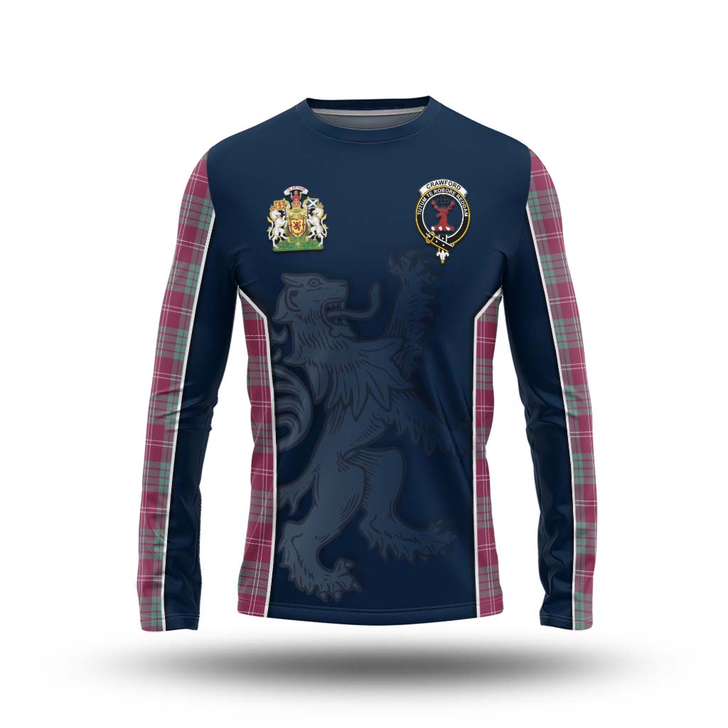 Tartan Vibes Clothing Crawford Ancient Tartan Long Sleeve T-Shirt with Family Crest and Lion Rampant Vibes Sport Style