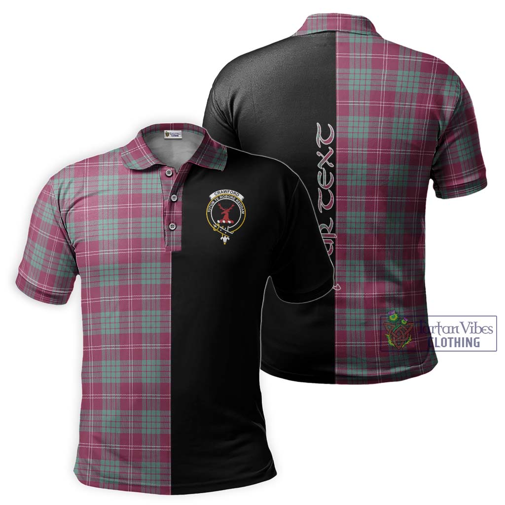 Tartan Vibes Clothing Crawford Ancient Tartan Polo Shirt with Family Crest and Half Of Me Style