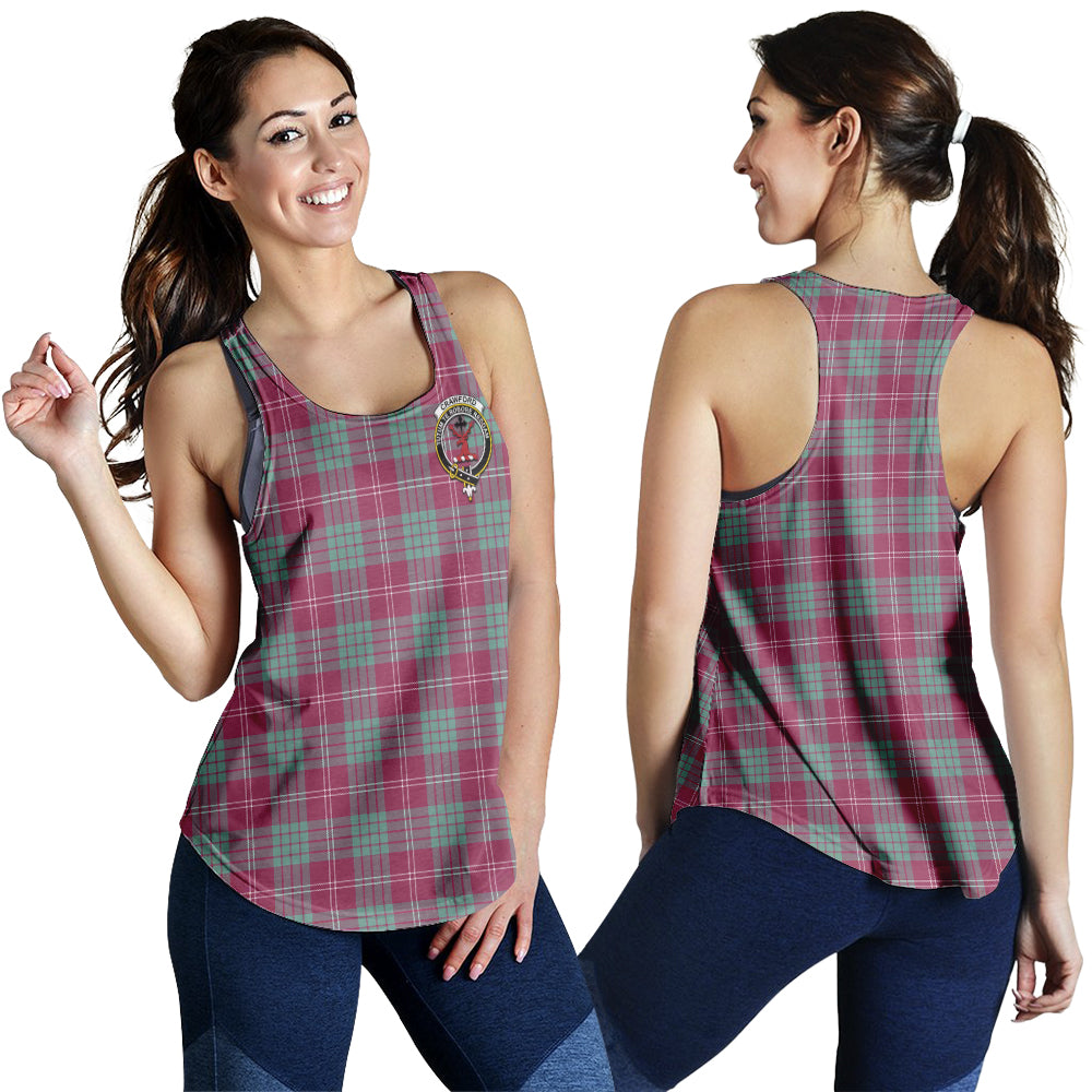 crawford-ancient-tartan-women-racerback-tanks-with-family-crest