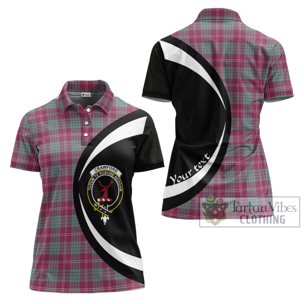 Tartan Vibes Clothing Crawford Ancient Tartan Women's Polo Shirt with Family Crest Circle Style