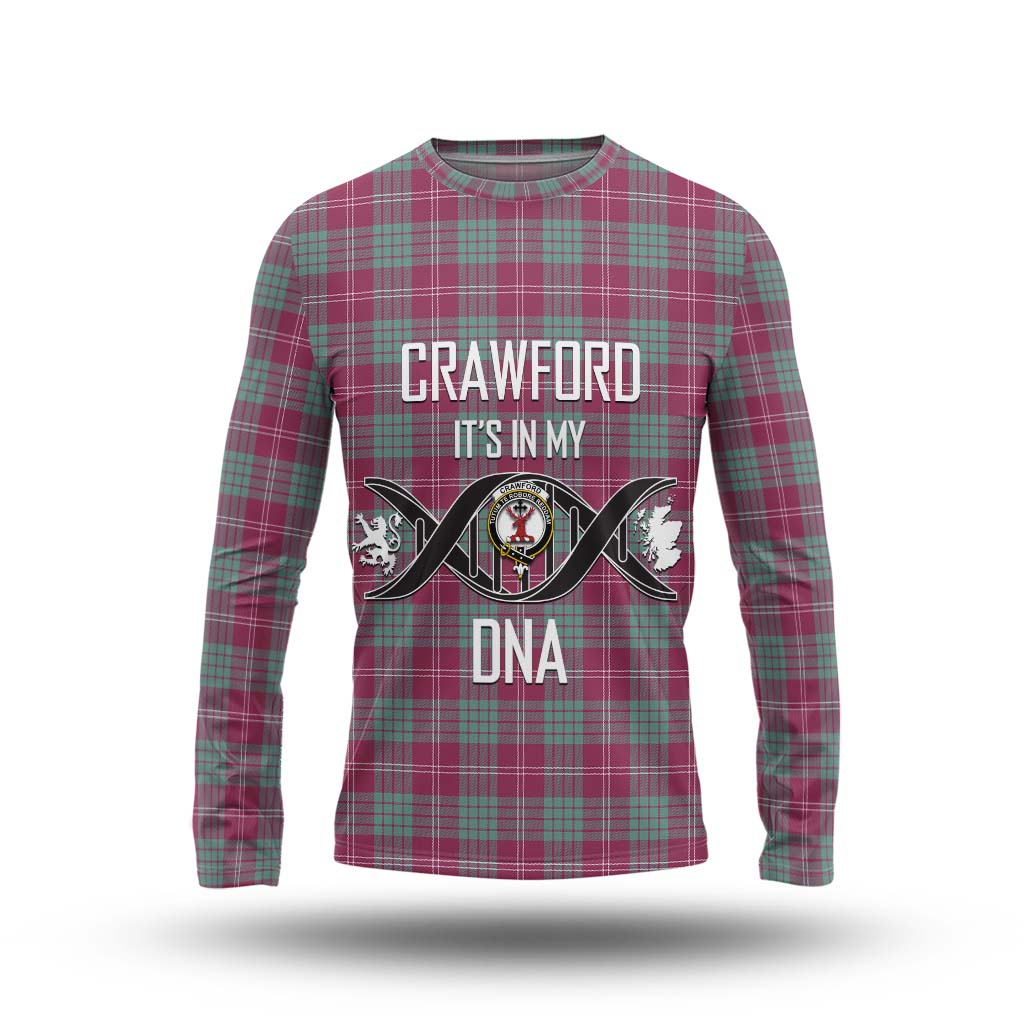 Tartan Vibes Clothing Crawford Ancient Tartan Long Sleeve T-Shirt with Family Crest DNA In Me Style