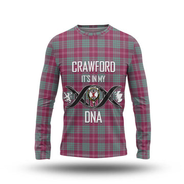 Crawford Ancient Tartan Long Sleeve T-Shirt with Family Crest DNA In Me Style