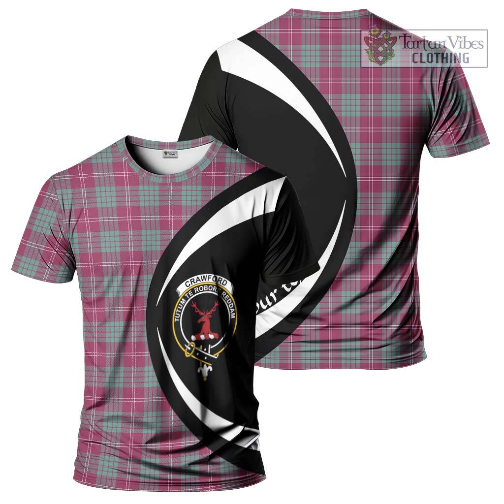 Tartan Vibes Clothing Crawford Ancient Tartan T-Shirt with Family Crest Circle Style