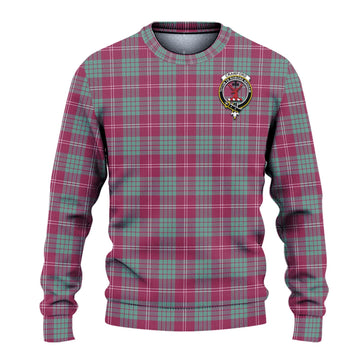 Crawford Ancient Tartan Knitted Sweater with Family Crest