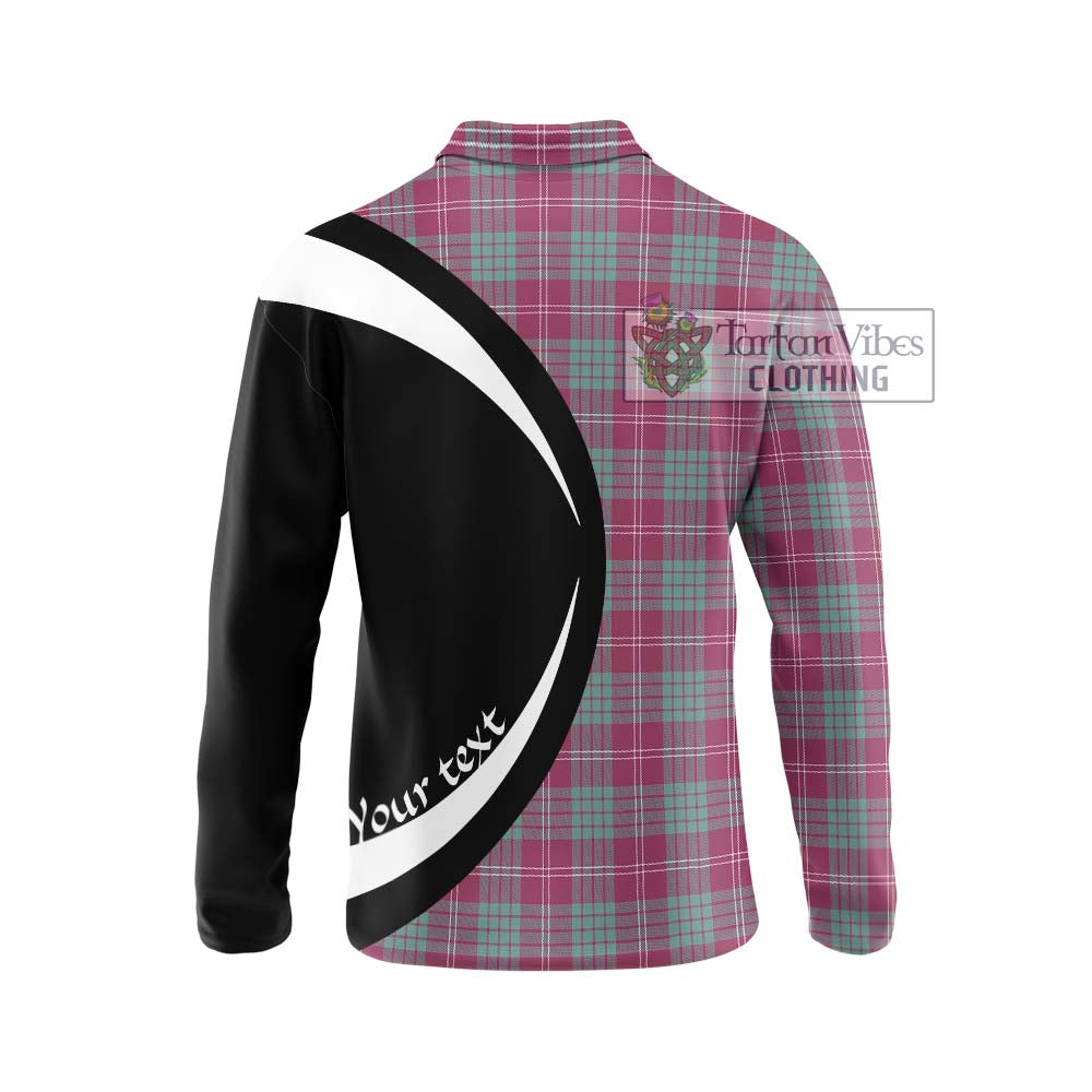 Tartan Vibes Clothing Crawford Ancient Tartan Long Sleeve Polo Shirt with Family Crest Circle Style