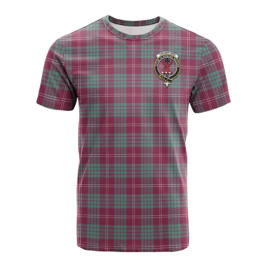 Crawford Ancient Tartan T-Shirt with Family Crest - Tartan Vibes Clothing