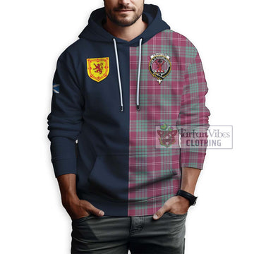 Crawford Ancient Tartan Hoodie with Scottish Lion Royal Arm Half Style