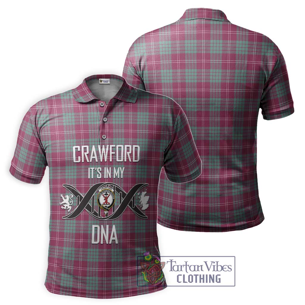 Tartan Vibes Clothing Crawford Ancient Tartan Polo Shirt with Family Crest DNA In Me Style