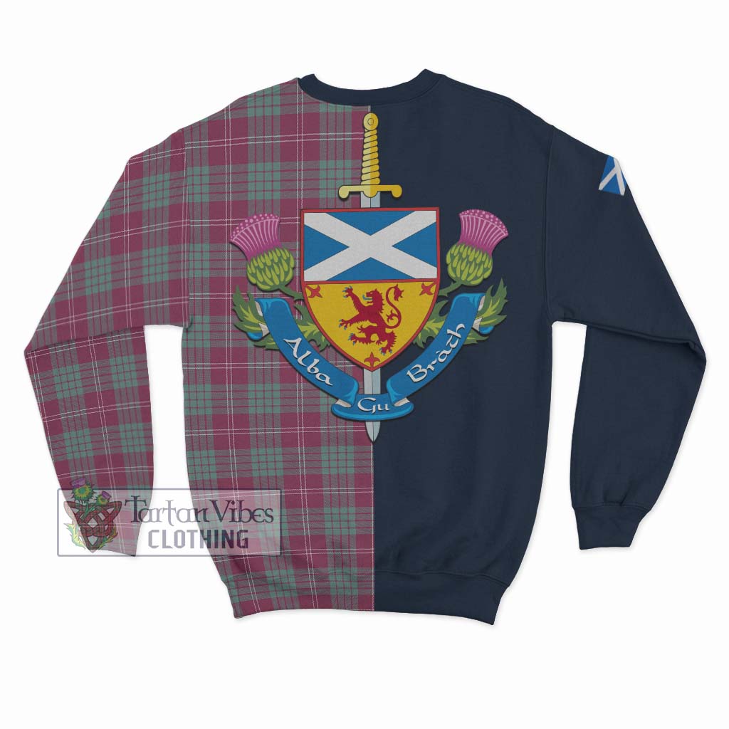 Tartan Vibes Clothing Crawford Ancient Tartan Sweatshirt with Scottish Lion Royal Arm Half Style