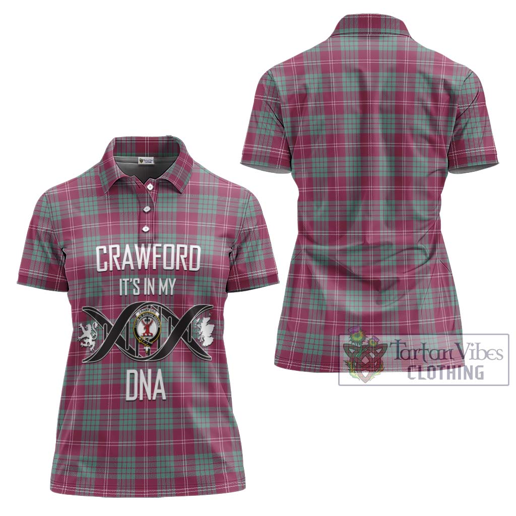 Tartan Vibes Clothing Crawford Ancient Tartan Women's Polo Shirt with Family Crest DNA In Me Style