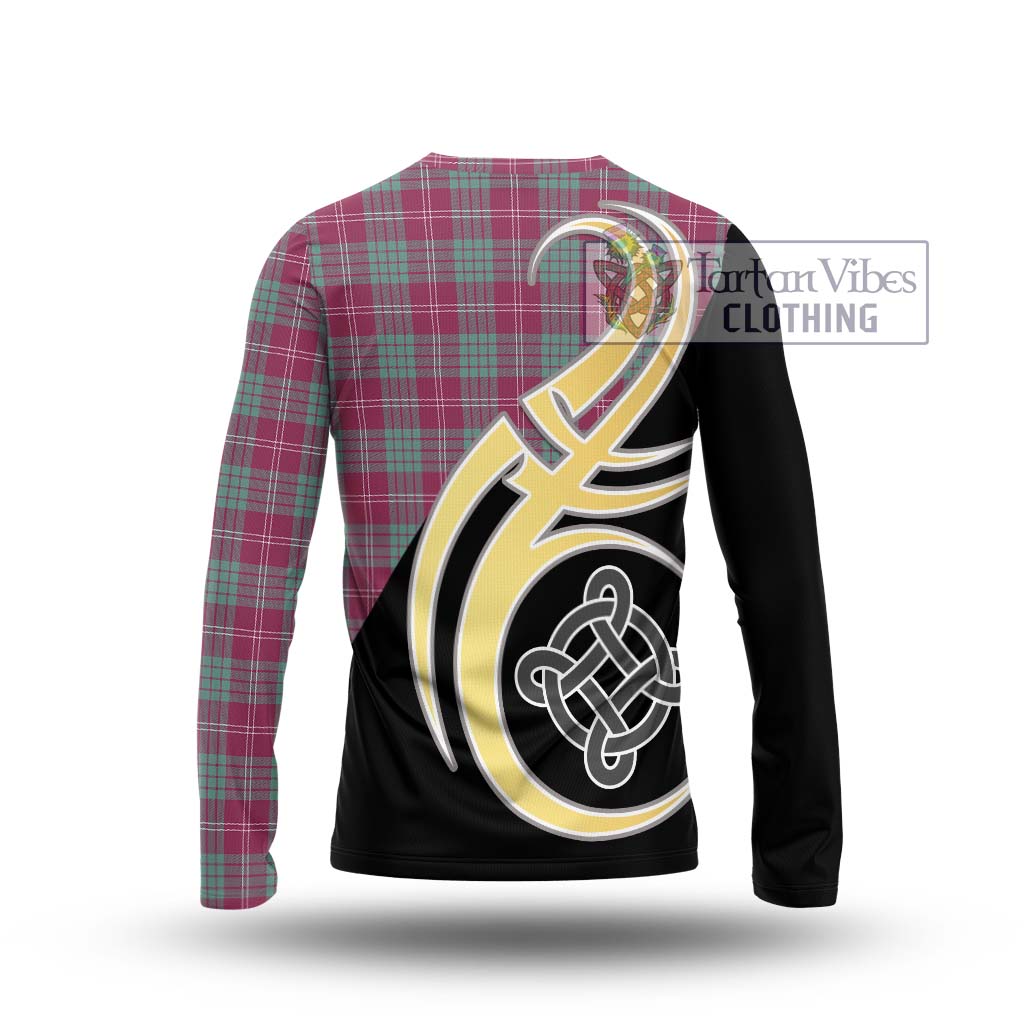 Tartan Vibes Clothing Crawford Ancient Tartan Long Sleeve T-Shirt with Family Crest and Celtic Symbol Style