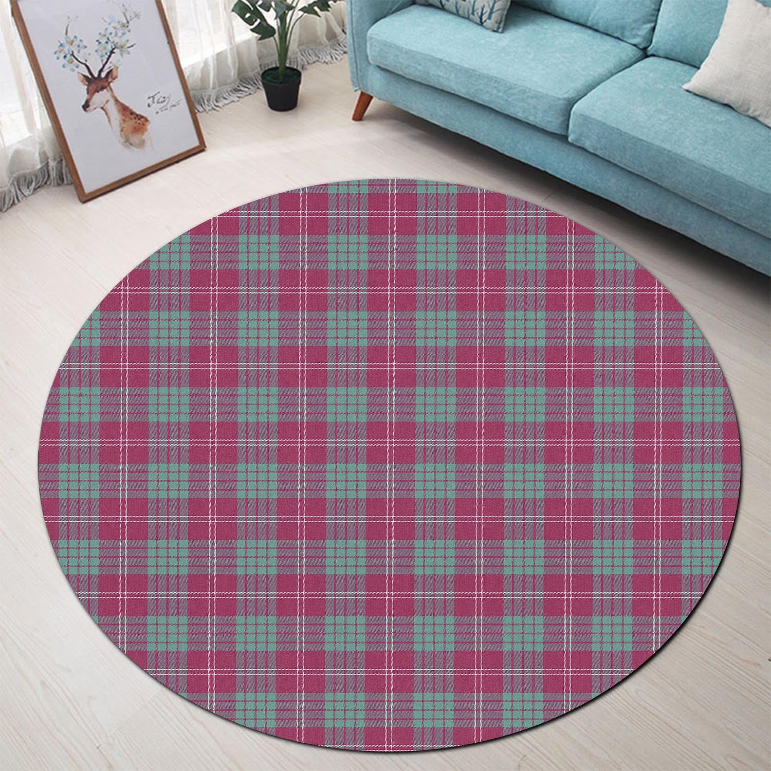 Crawford Ancient Tartan Round Rug - Tartanvibesclothing