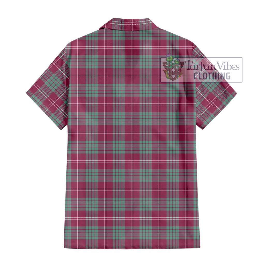 Tartan Vibes Clothing Crawford Ancient Tartan Short Sleeve Button Shirt with Family Crest DNA In Me Style