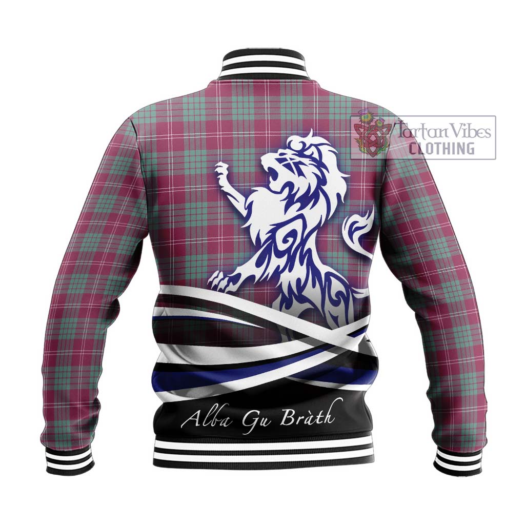 Tartan Vibes Clothing Crawford Ancient Tartan Baseball Jacket with Alba Gu Brath Regal Lion Emblem