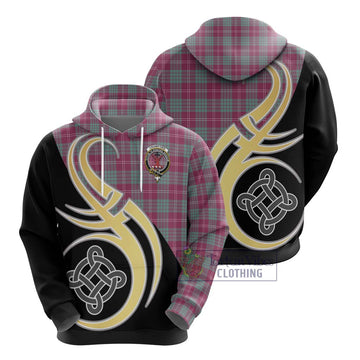 Crawford Ancient Tartan Hoodie with Family Crest and Celtic Symbol Style