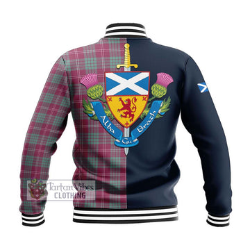 Crawford Ancient Tartan Baseball Jacket with Scottish Lion Royal Arm Half Style