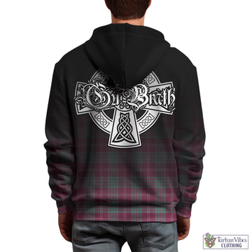 Crawford Ancient Tartan Hoodie Featuring Alba Gu Brath Family Crest Celtic Inspired