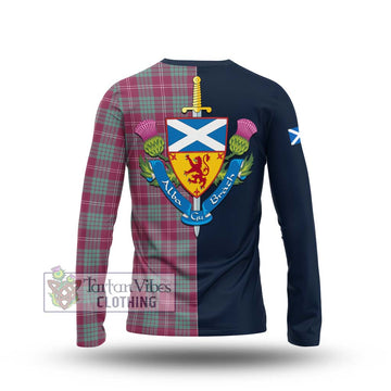 Crawford Ancient Tartan Long Sleeve T-Shirt with Scottish Lion Royal Arm Half Style