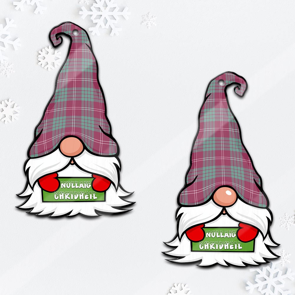 Crawford Ancient Gnome Christmas Ornament with His Tartan Christmas Hat Mica Ornament - Tartanvibesclothing