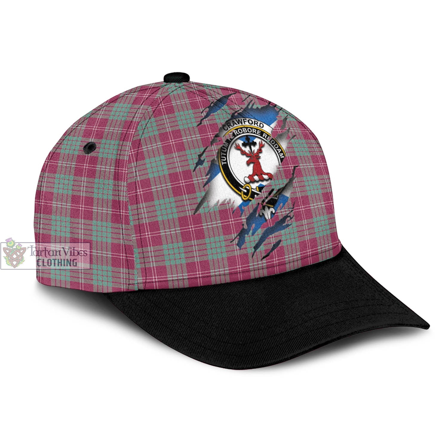 Tartan Vibes Clothing Crawford Ancient Tartan Classic Cap with Family Crest In Me Style