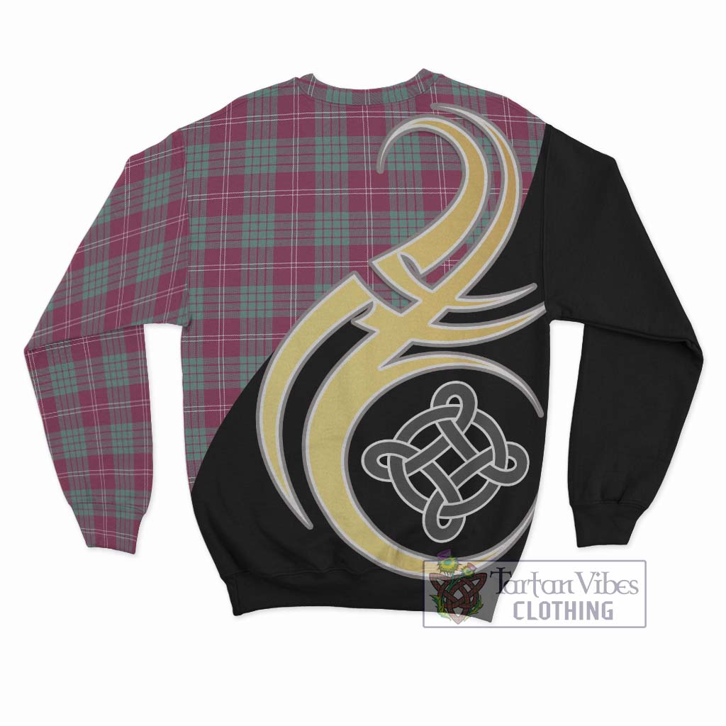 Tartan Vibes Clothing Crawford Ancient Tartan Sweatshirt with Family Crest and Celtic Symbol Style