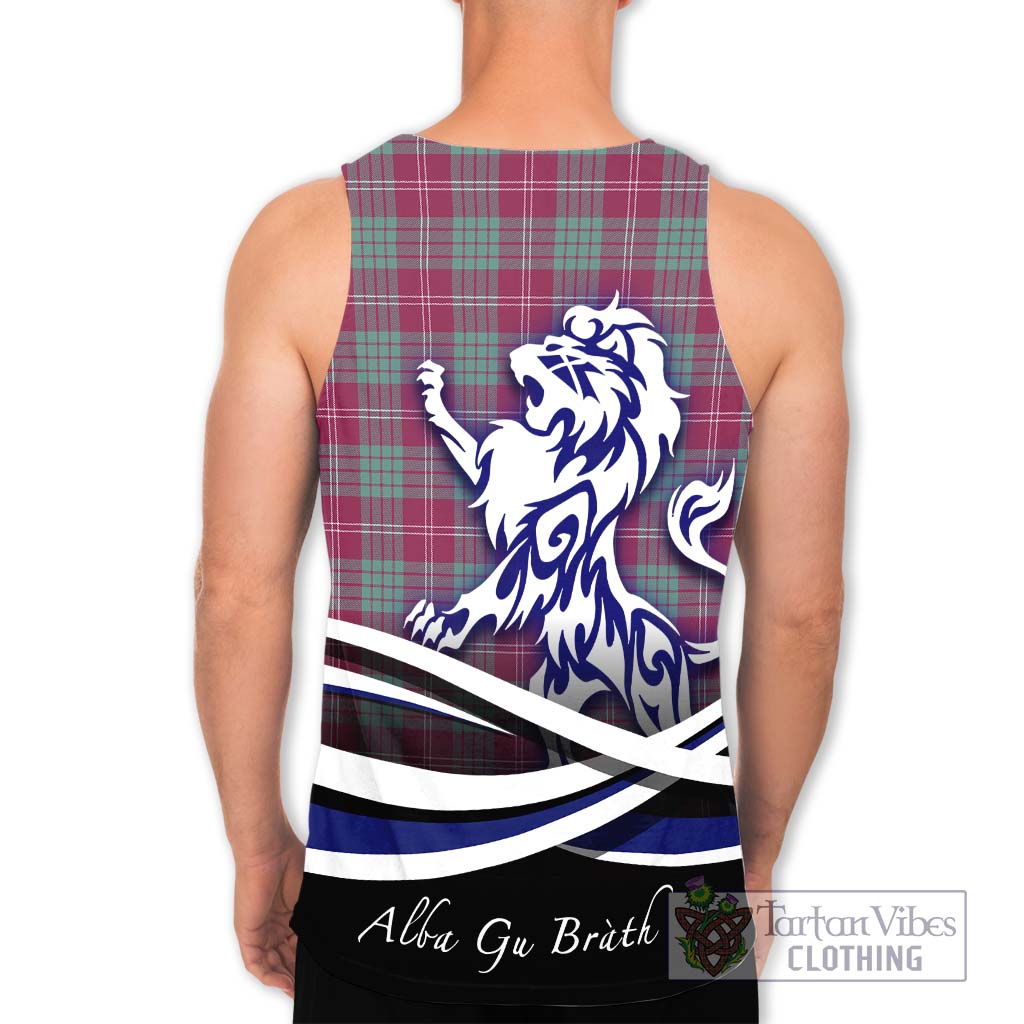 Tartan Vibes Clothing Crawford Ancient Tartan Men's Tank Top with Alba Gu Brath Regal Lion Emblem