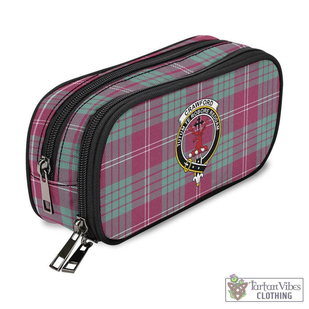 Tartan Vibes Clothing Crawford Ancient Tartan Pen and Pencil Case with Family Crest