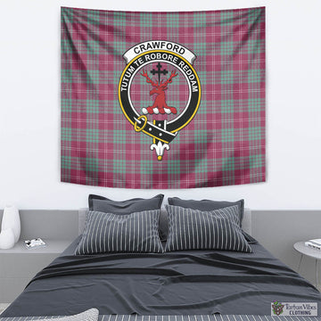 Crawford Ancient Tartan Tapestry Wall Hanging and Home Decor for Room with Family Crest