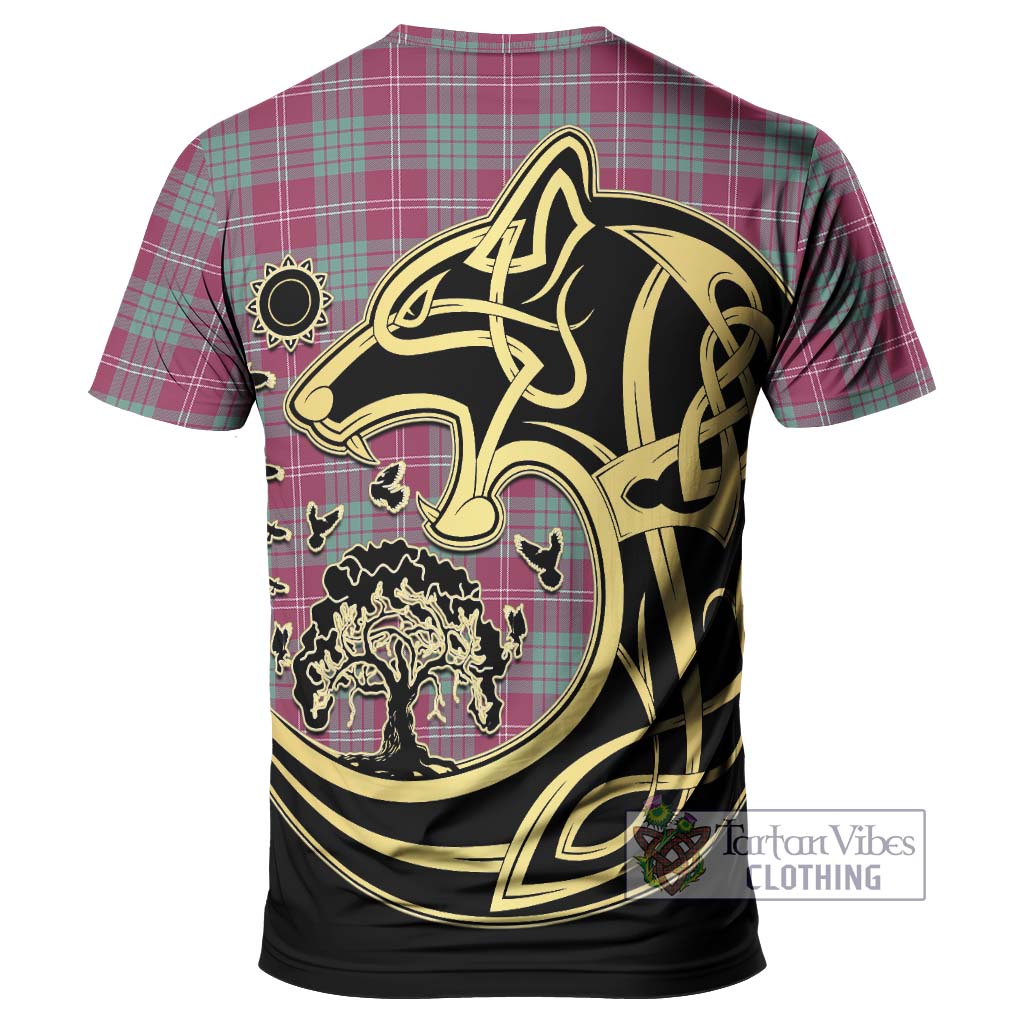 Tartan Vibes Clothing Crawford Ancient Tartan T-Shirt with Family Crest Celtic Wolf Style