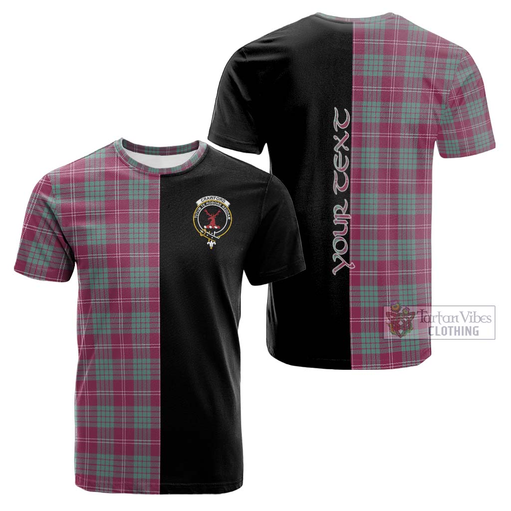 Tartan Vibes Clothing Crawford Ancient Tartan Cotton T-shirt with Family Crest and Half Of Me Style