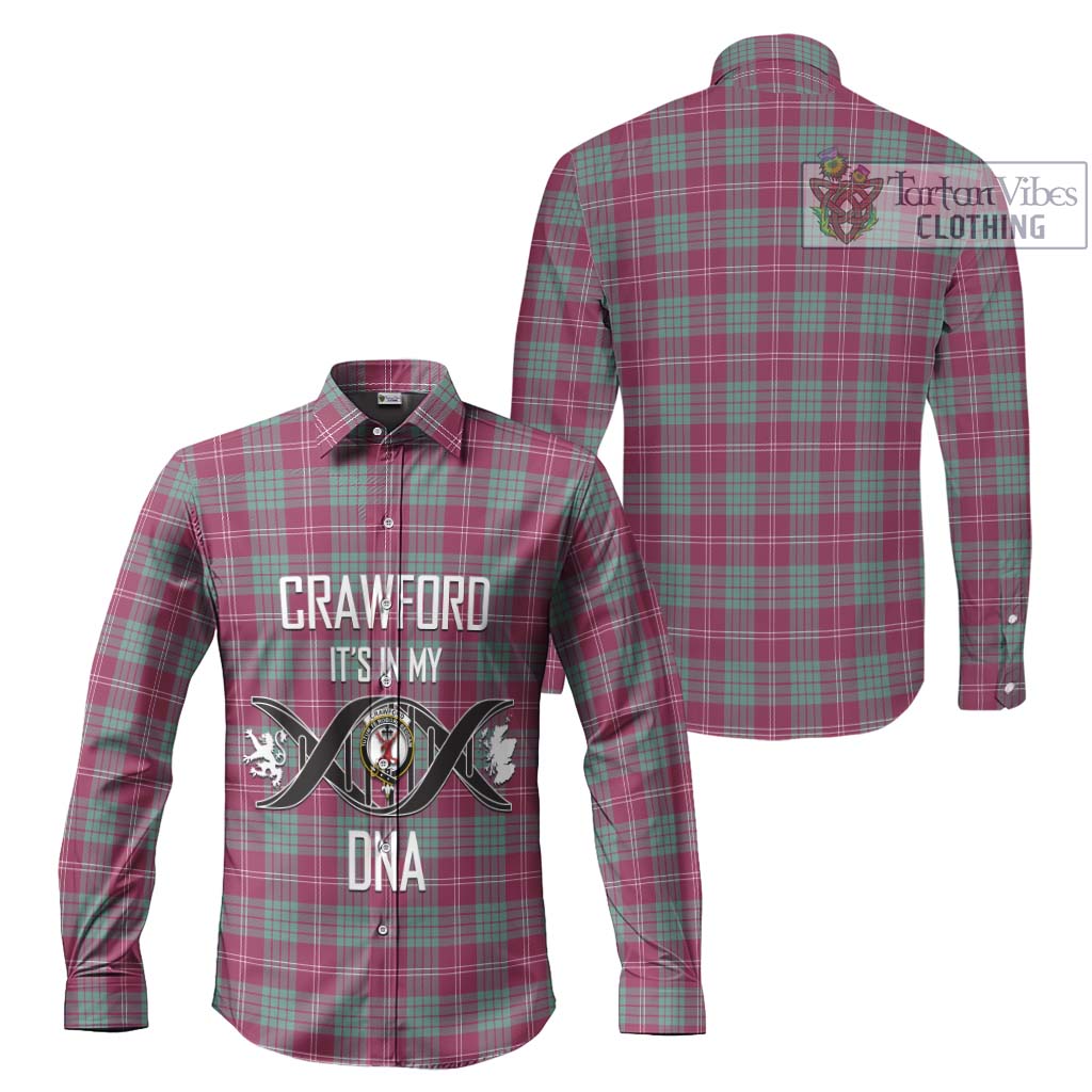 Tartan Vibes Clothing Crawford Ancient Tartan Long Sleeve Button Shirt with Family Crest DNA In Me Style