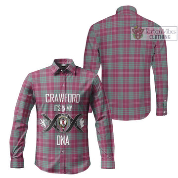 Crawford Ancient Tartan Long Sleeve Button Shirt with Family Crest DNA In Me Style