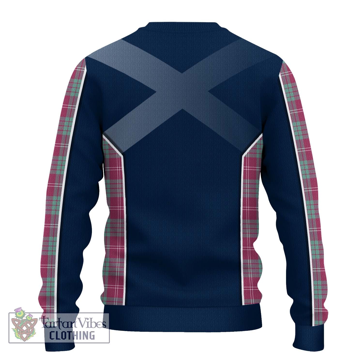 Tartan Vibes Clothing Crawford Ancient Tartan Knitted Sweater with Family Crest and Lion Rampant Vibes Sport Style