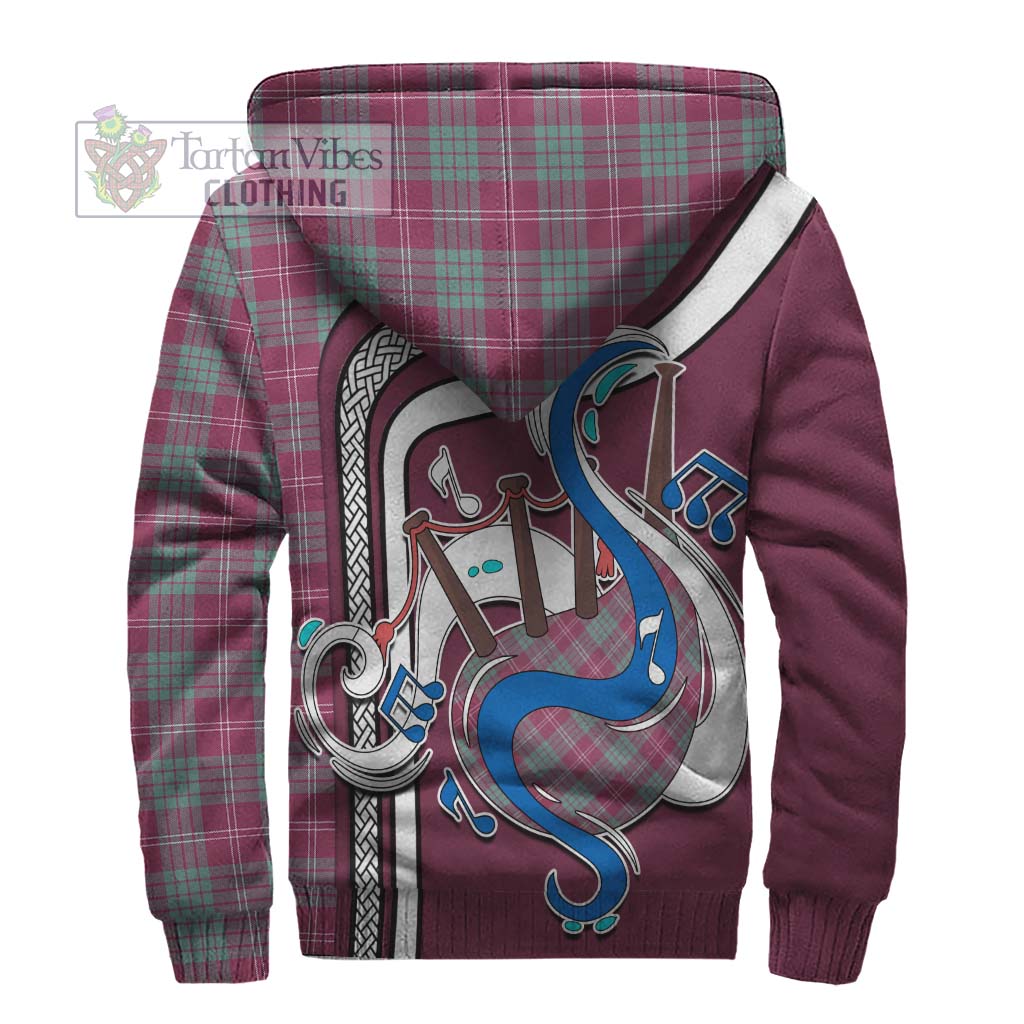 Tartan Vibes Clothing Crawford Ancient Tartan Sherpa Hoodie with Epic Bagpipe Style