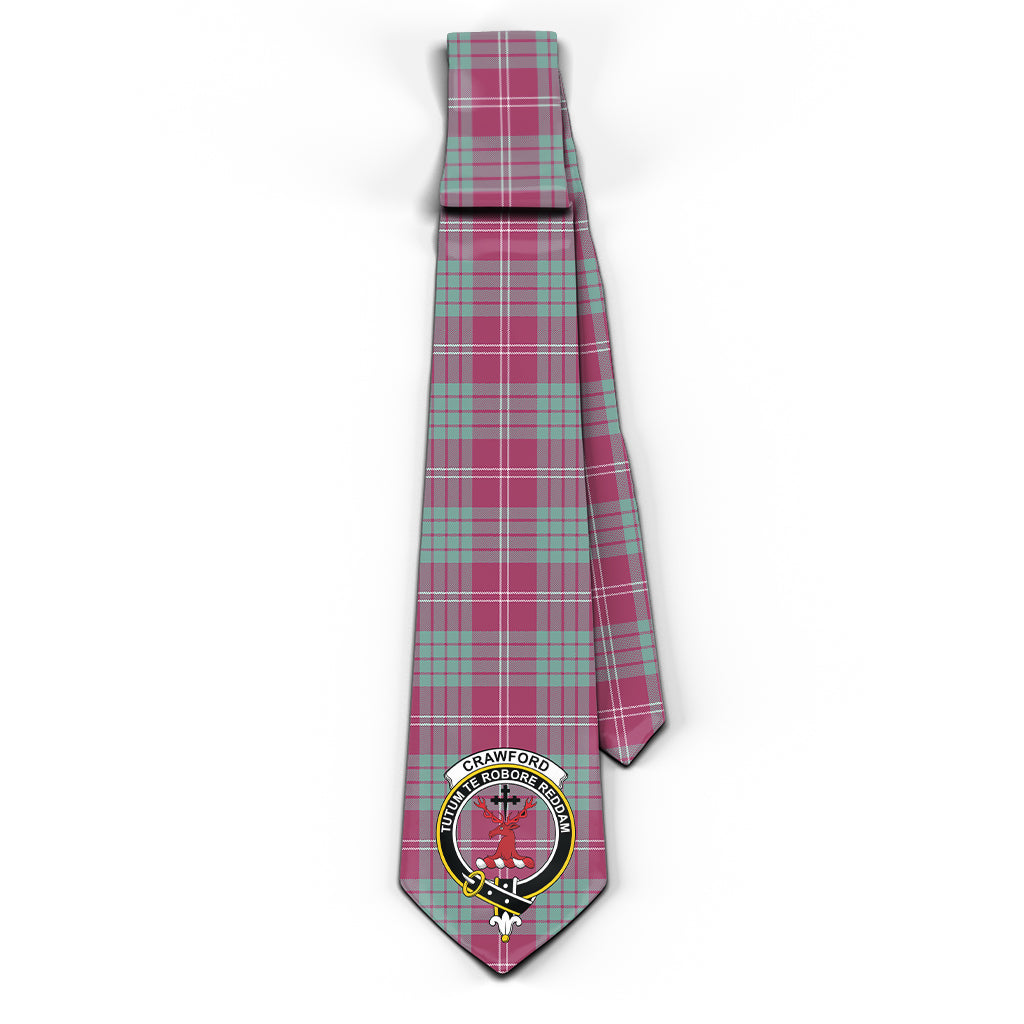 Crawford Ancient Tartan Classic Necktie with Family Crest - Tartan Vibes Clothing